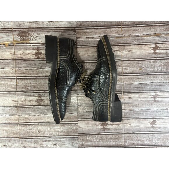 Bettanin & Venturi ostrich leather Oxford Dress Shoes sz 13 Handmade Italy RARE main image 7